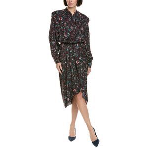 Isabel Etoile Marant Black Floral Okleya Jacquard Dress Women's Size 36 6 NWT